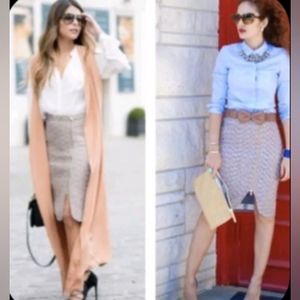 Beautiful J.Crew purple and gold metalic pencil skirt size 4